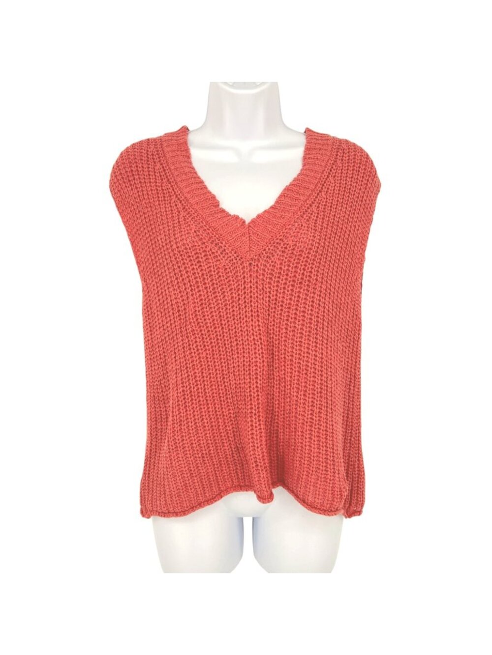 Velvet By Graham & Spencer Coastal Boho Chunky Knit V-neck Sweater Vest Size XS